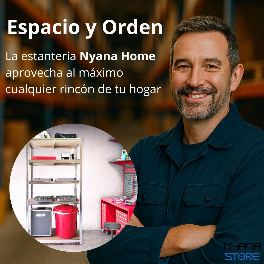 Estantería Metálica Galvanizada Nyana Home 875kg 5 Baldas 180x90x40cm