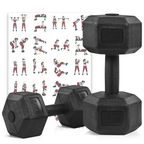 Juego de 2 Mancuernas Costoffs, Mancuernas de Hierro Fundido Hexagonales para Aeróbica, Gimnasia y Entrenamiento de Fitness