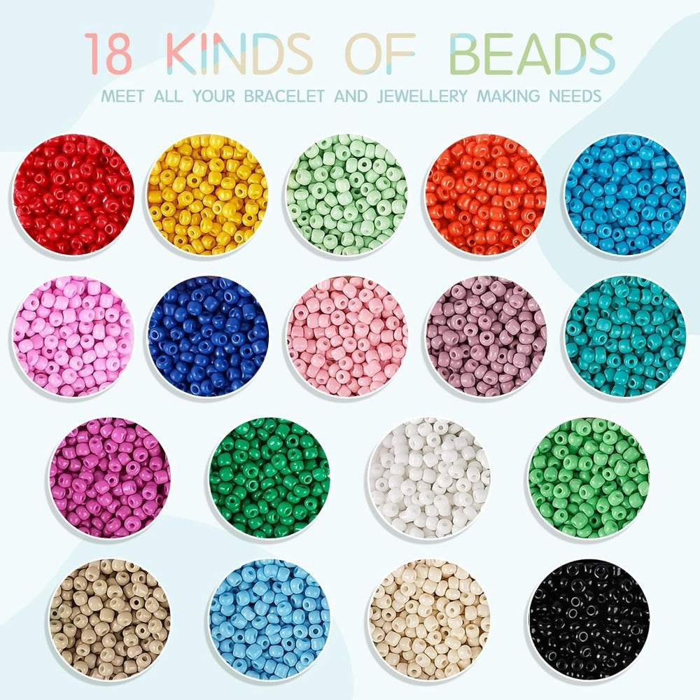 6500 piezas de cuentas de 3 mm en 24 colores | ARTREE Conjunto de cuentas de 3 mm para pulseras , incluye cuentas con letras, ideal para hacer pulseras DIY, collares, artesanías y joyas.