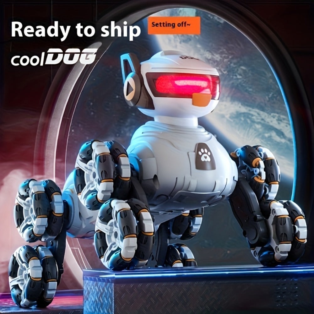 Perro Robot Todoterreno de Gran Tamaño de 2ª Generación Mejorado con Control Remoto por Gestos, Juguete Robot Inteligente, Caminante Mecánico Acrobático para Niños, Dron RC de Mascota a Gran Escala (Regalo Ideal para Fiestas)