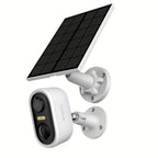 Cámara de seguridad inalámbrica con energía solar Laxihub, resolución de video de 3 millones de píxeles, cámara CCTV, cámara de vigilancia sin cables con energía solar, cámara de vigilancia con batería, nube/SD, detección de movimiento con IA, foco, IP65,