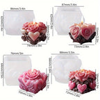 Juego de 4 moldes para velas con forma de rosa - Crea velas fragantes y llamativas para decorar, resina epoxi y arcilla - ¡Regalo ideal para entusiastas!