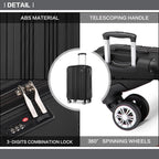 Maleta de embarque de carcasa rígida ABS 55x35x20cm, carrito de viaje, equipaje de mano de cabina, 33L, regalo de Black Friday, Día de Acción de Gracias, Navidad