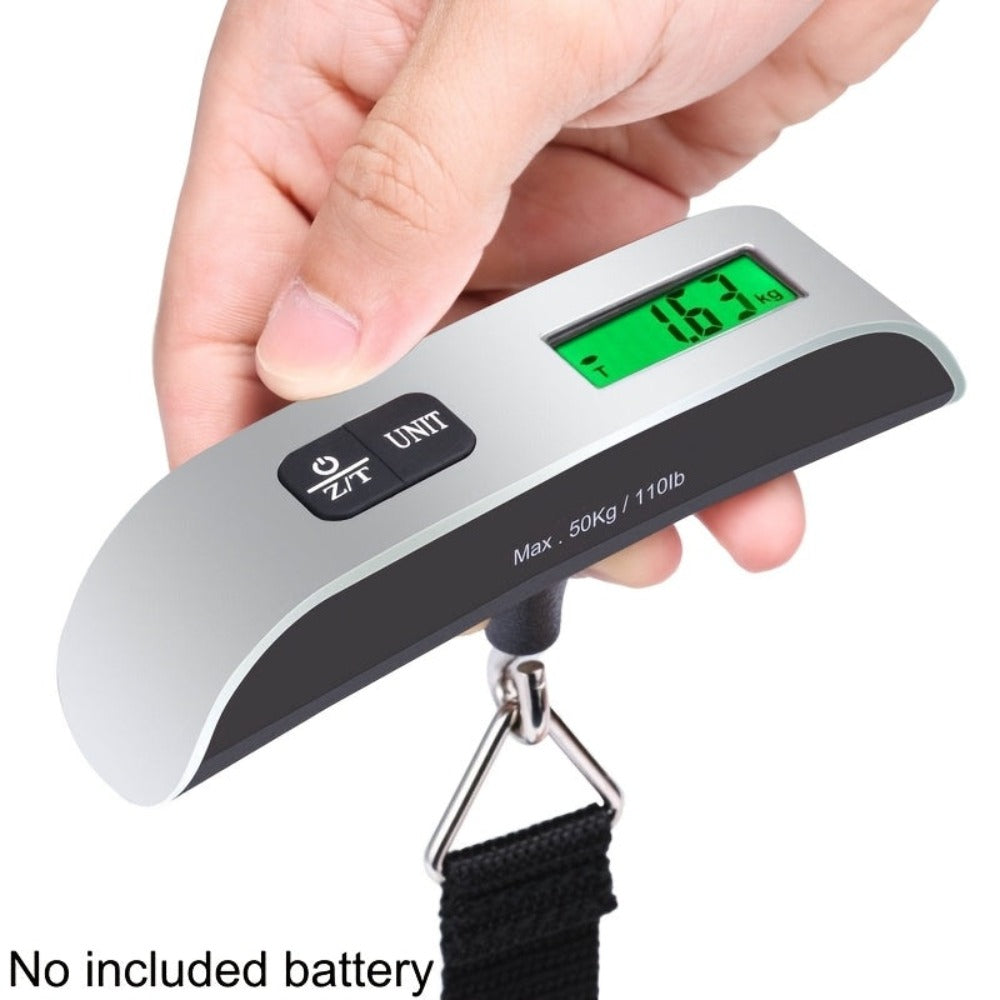 Báscula para equipaje, báscula electrónica, báscula portátil, báscula de gancho, báscula para paquetes, mini báscula colgante de 50 kg, báscula de resorte portátil, báscula de pesca - Batería no incluida