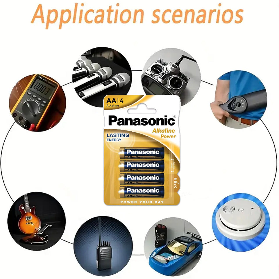 Baterías Alcalinas AA/AAA (LR6/LR03) 1.5V - 24/48piezas Baterías Panasonic Baterías de Juguetes Baterías de Control Remoto - Energía Duradera y Confiable | Para Controles Remotos, Ratones, Linternas, Relojes Despertadores | Marca Panasonic