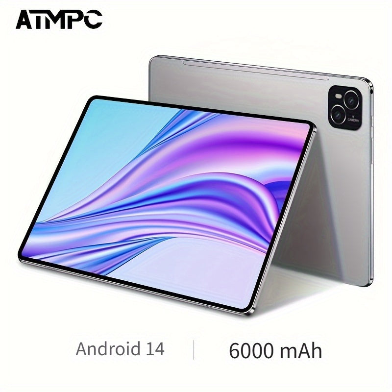 Tabletas Android | ATMPC, Tablet Android, Tablet Android 14 de 10 pulgadas con procesador Octa-Core, 12GB (4GB+8GB) y 128GB de almacenamiento
