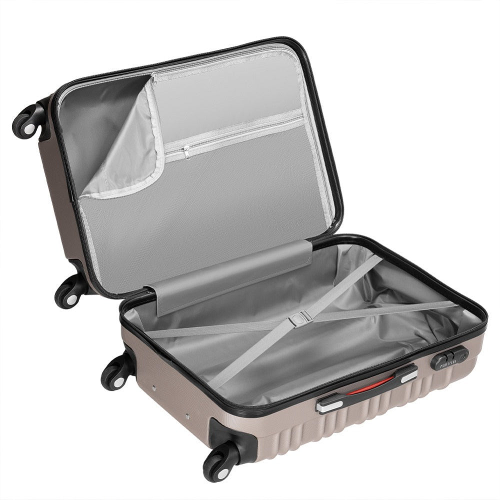 Conjunto PROVITERA de 4 Maletas Rígidas de ABS, Maleta Rígida S-M-L-XL con Asa Telescópica de Gel y 4 Ruedas de Rodadura Fácil, Trolley Ligero y Resistente al Viaje, Equipaje de Mano con Cerradura de Código, Mangos de Gel Ergonómicos, Ruedas Giratorias de