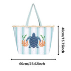 Bolso Tote de playa con estampado de animales marinos, bolso de gran capacidad para mujer, bolso bandolera, ideal para playa, piscina, viajes y uso diario