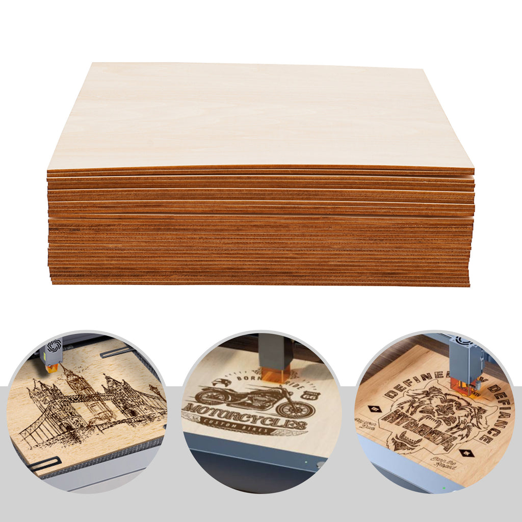 Paquete de 30 paneles de contrachapado, 300 x 300 x 3 mm, madera de tilo engrosada para manualidades, contrachapado para proyectos láser, manualidades de bricolaje, maquetas, pintura, cuadros grabados