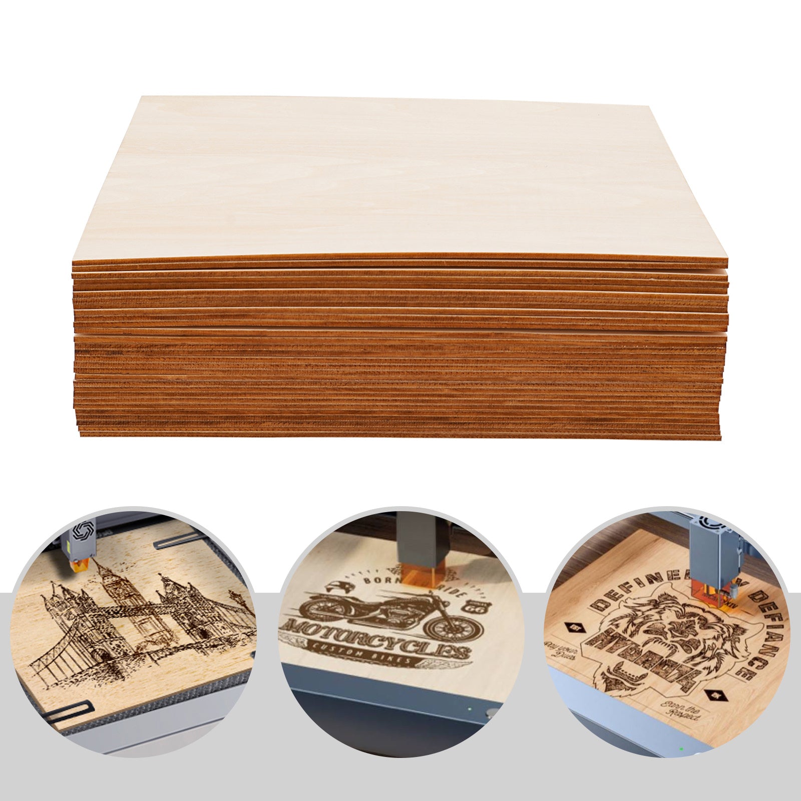Paquete de 30 paneles de contrachapado, 300 x 300 x 3 mm, madera de tilo engrosada para manualidades, contrachapado para proyectos láser, manualidades de bricolaje, maquetas, pintura, cuadros grabados