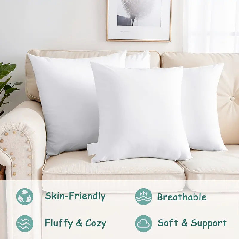 2/4 piezas de almohadas cuadradas suaves y esponjosas con cierre de cremallera desmontable - 45X45/50X50 cm, cojines decorativos multiusos para todas las estaciones, adecuados para camas, sofás, decoración del hogar - Estilo moderno