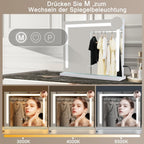 Espejo de Maquillaje de Hollywood con Iluminación - (50 X 40 Cm/58 X 46Cm/70 X 55Cm/80 X 60Cm) Espejo LED Regulable con 3 Modos de Luz USB Conexión Espejo de Maquillaje Inteligente para Dormitorio Tráiler