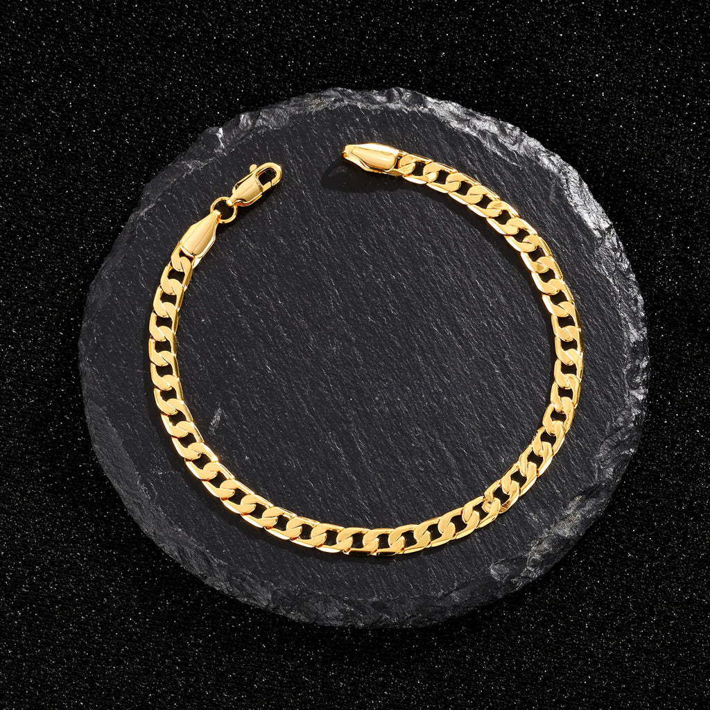 Pulsera Cubana para Hombre de Plata 925, 5 mm de Ancho, Apta para la Piel y Hipoalergénica, Ideal como Regalo para Halloween, Navidad y San Valentín, Viene con una Exquisita Caja de Regalo