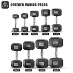 Mancuernas de hierro macizo, juego de mancuernas hexagonales de hierro fundido, con pesos de 2,5 kg, 5 kg, 7,5 kg, 10 kg, 12,5 kg, 15 kg, 20 kg y 25 kg, adecuados para entrenamientos en casa y en el gimnasio, ideales para el entrenamiento de brazos, yoga