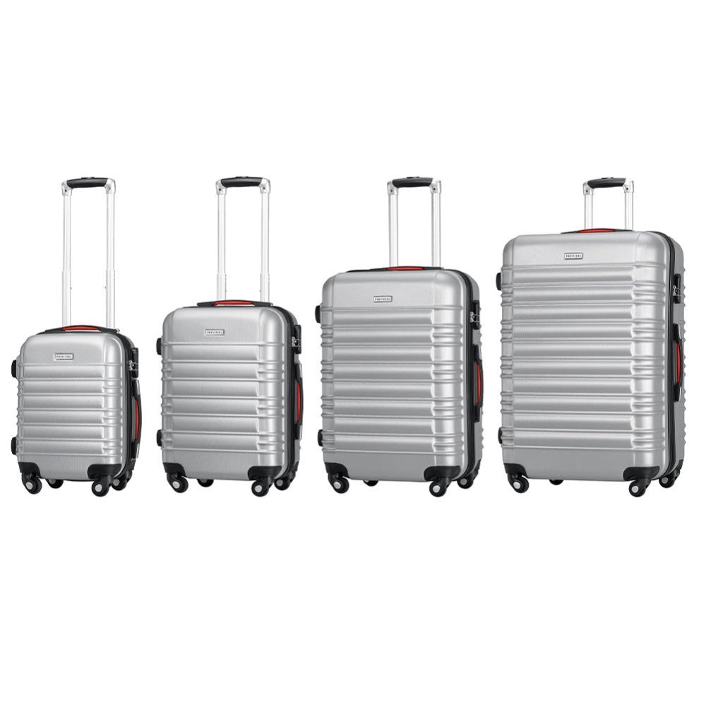 Conjunto PROVITERA de 4 Maletas Rígidas de ABS, Maleta Rígida S-M-L-XL con Asa Telescópica de Gel y 4 Ruedas de Rodadura Fácil, Trolley Ligero y Resistente al Viaje, Equipaje de Mano con Cerradura de Código, Mangos de Gel Ergonómicos, Ruedas Giratorias de