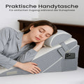 Almohada de Cuña Ajustable para Reflujo Ácido y Apnea del Sueño - Cama y Sofá con Soporte para Cabeza/Piernas y Espalda para ERGE, Ronquidos, Noches - Almohadas de Espuma de Alta Densidad para Leer y Ver TV