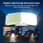 Luz solar LED con sensor de movimiento 4 piezas | Para jardín, patio, garaje y seguridad exterior