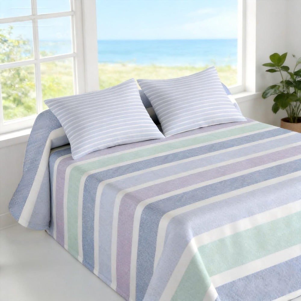 Colcha Reversible de Verano Bouti, Edredón de Microfibra Estampado, Ligera y Transpirable para Todas las Estaciones, Manta Fina para Primavera y Verano (Sin Fundas de Almohada)