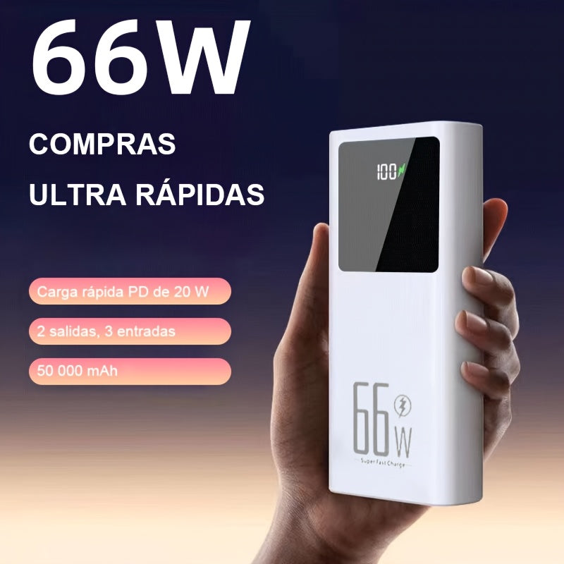 Power bank para carga durante viajes y uso diario | 50000 mAh y 22.5 W