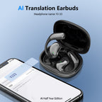 Auriculares Bluetooth | Auriculares de Traducción en Tiempo Real, Traductor de IA para 144 Idiomas, Auriculares Inalámbricos con Reducción de