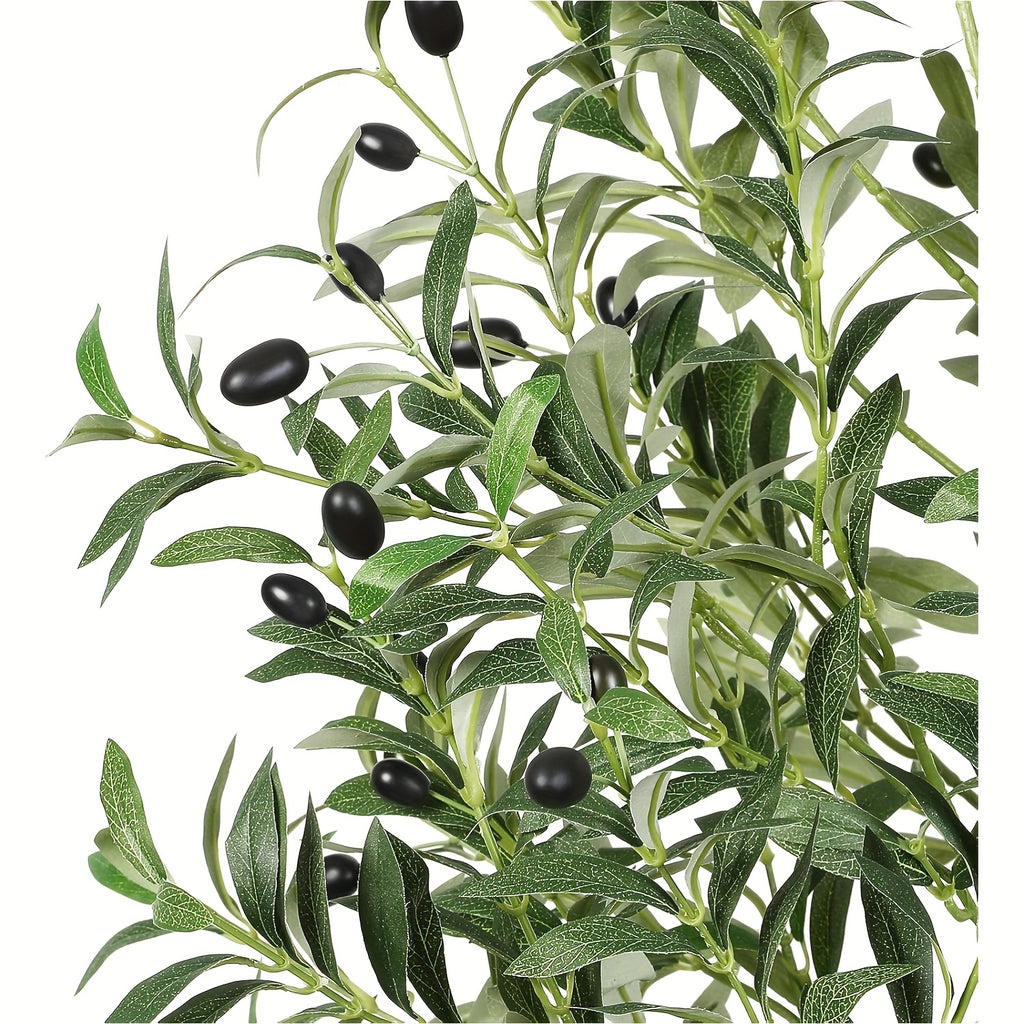 Árboles de olivo artificiales de 120/150/180/210 cm - Plantas de seda sintética con troncos de madera natural y frutos realistas, ideales para hogares, oficinas y salas de estar