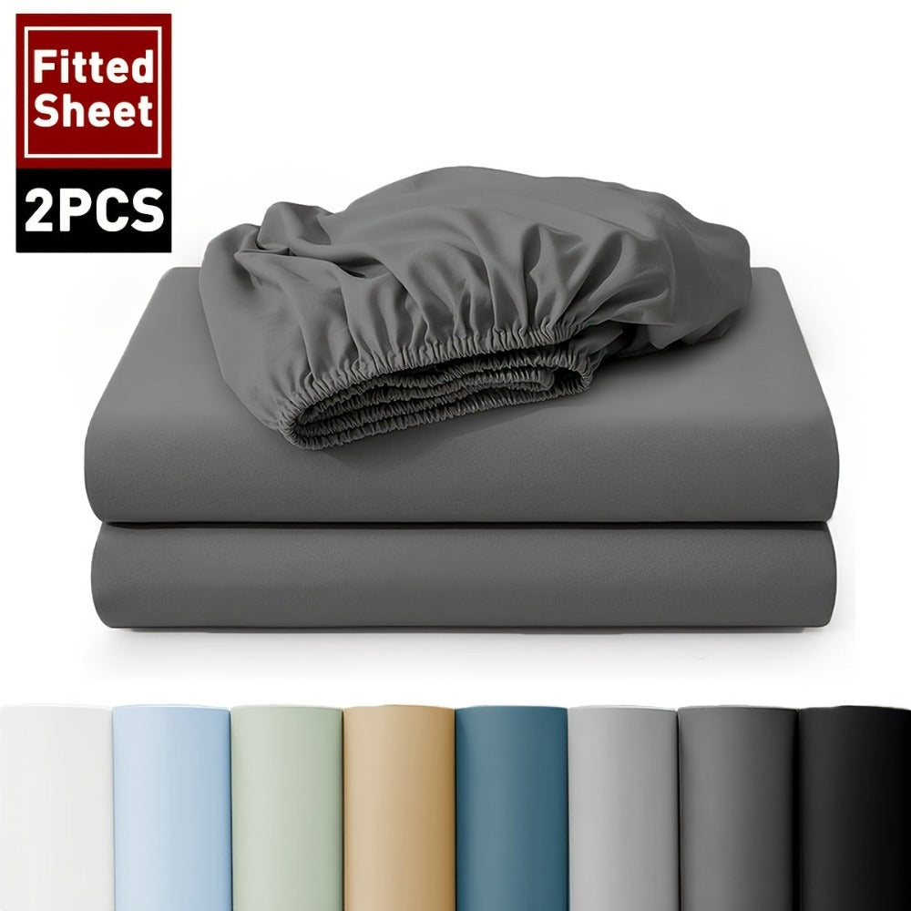 Juego de 2 sábanas bajeras, funda protectora de colchón suave y cómoda, kit de sábanas bajeras transpirable y multifuncional, lavable, apto para dormitorios, habitaciones de invitados, escuelas, utilizable en todas las estaciones, ropa de cama