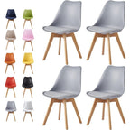 Sillas de comedor MCC Direct en juego de 4 piezas, sillas de cocina, sillas de oficina, silla de concha de diseño, "Eva" disponible en 7 colores de moda