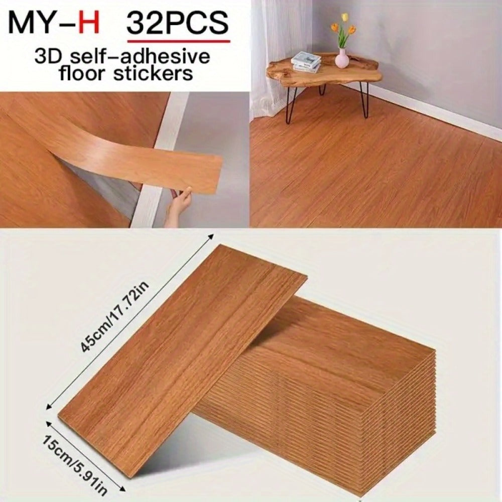 Pack de baldosas de vinilo para suelo 32 piezas de madera | Para cocina, baño y sala