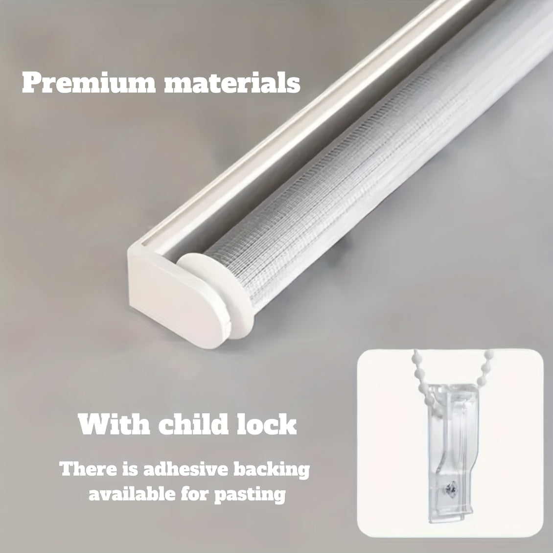 1pc Persianas Blancos Sin Taladro, Cortina Enrollable con Control de Cadena y Bloqueo Infantil para Protección Intimidad Fácil Limpieza - Ancho OPCIONAL 4cm = Largo del Tejido