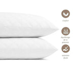 KGS Lote de 2 Cojines Cerrados 60X60Cm con Espuma Viscoelástica, Cojín Cuadrado Anti-Acaridos y Anti-Alérgico PROMOLINGE