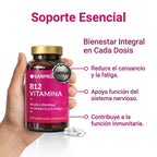 Vitamina B12 1000µg Alta Dosis | 60 Cápsulas Veganas - Sin OGM | Cianocobalamina Alta Absorción | San Pro