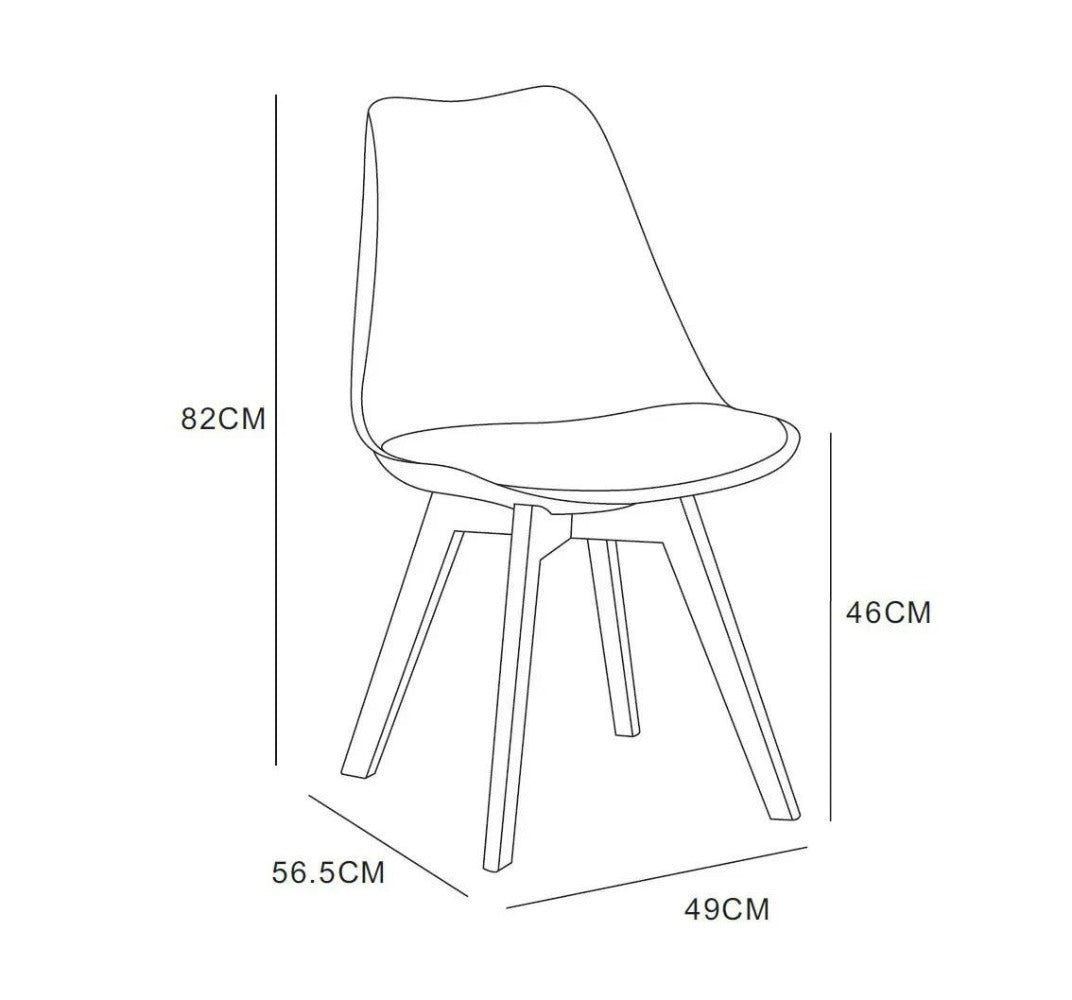 Sillas de comedor MCC Direct en juego de 4 piezas, sillas de cocina, sillas de oficina, silla de concha de diseño, "Eva" disponible en 7 colores de moda