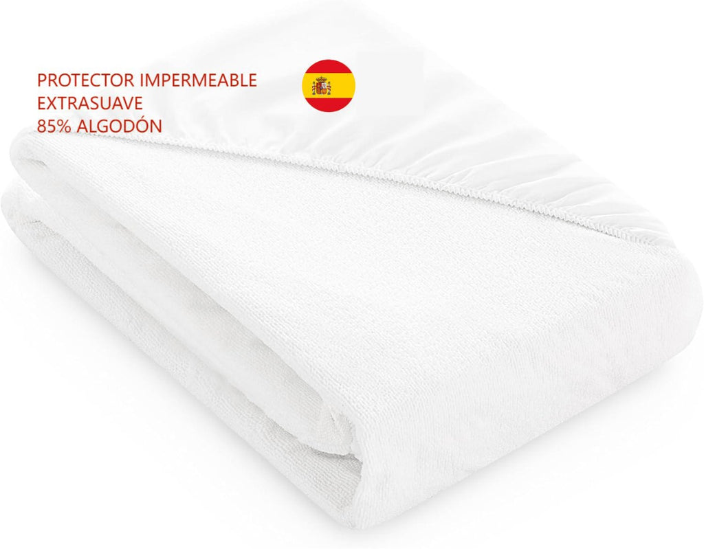 Protector de Colchón – Transpirable e Impermeable,Banda Elástica Ajustable hasta 30 cm