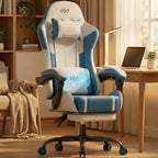 Silla de gaming, silla ergonómica para videojuegos para adultos, silla de ordenador para gamer con reposacabezas, soporte lumbar de masaje, silla de oficina giratoria