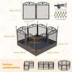 Parque de juegos resistente para perros de 8 paneles: Valla de metal para cachorros y perros, apta para uso en interiores y exteriores, recinto de ejercicio plegable para mascotas con almohadilla, ideal para partos y entrenamiento, incluye puerta, adecuad