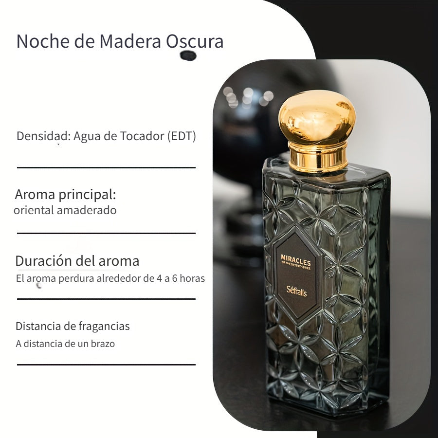 NOIR WOOD NIGHTPERFUME Fragancia AMADERA NOCTURNA 100ml/3.4Fl.Oz Aroma Amaderado, Perfumes de Lujo, Amaderado Fresco, Larga Duración, Fresco, Suave y Confortante, Fragancia Signatura, GRACEFUL FRAGRANCE