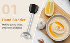 Batidora de Mano 9 en 1 - Varilla de Acero Inoxidable con 5 Velocidades, Picadora, Batidor y Espumador de Leche. Ideal para Carne, Puré de Patatas y Comida para Bebés detail image - detail view 12