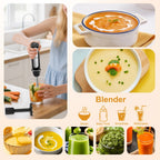Batidora de Mano 9 en 1 - Varilla de Acero Inoxidable con 5 Velocidades, Picadora, Batidor y Espumador de Leche. Ideal para Carne, Puré de Patatas y Comida para Bebés detail image - detail view 9