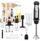 Batidora de Mano 9 en 1 - Varilla de Acero Inoxidable con 5 Velocidades, Picadora, Batidor y Espumador de Leche. Ideal para Carne, Puré de Patatas y Comida para Bebés variant image