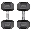 Juego de 2 Mancuernas Hexagonales de 20 kg cada una, con Revestimiento Antideslizante, Mango Ergonómico, de Goma Poli, para Entrenamiento con Pesas