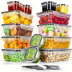 Caja de Almacenamiento de Alimentos con Tapa, 52/28 piezas (26/14 Contenedores + 26/14 Tapas), Caja para Preparar Comidas, Desde Pequeño Hasta Grande, Juego de Latas de Almacenamiento Sellado, Apto para Lavavajillas, Microondas y Congeladores, Regalo de P