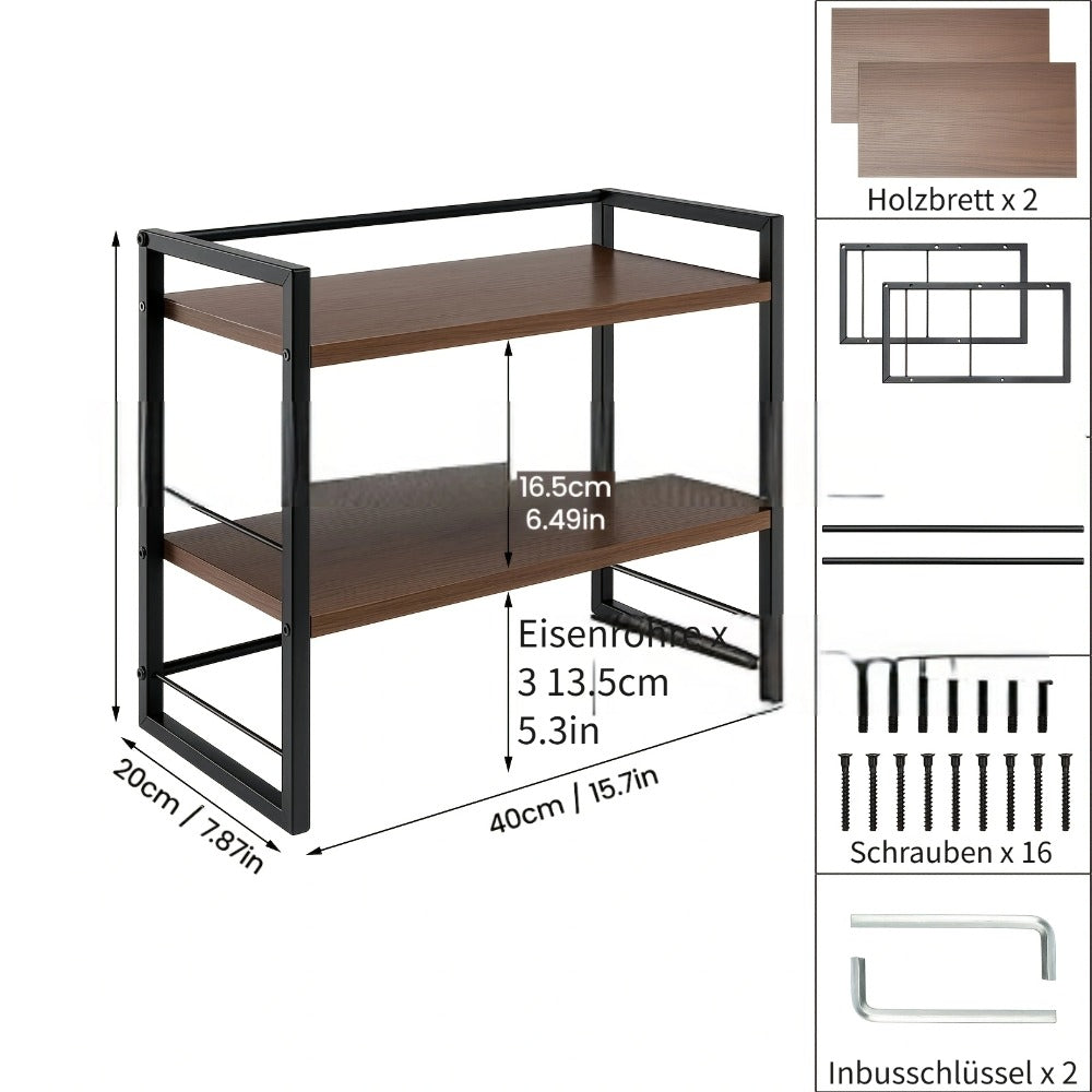 Organizador de estante de escritorio de madera, estantería de escritorio de oficina, estante de almacenamiento y decoración de gabinete, estante para escritorio y tocador, accesorio de estantería, estante de almacenamiento