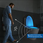 Juego de 2 luces modernas para inodoro con sensor infrarrojo, detección de movimiento y luz nocturna, aptas para baño, de pared/apagado, 16 opciones de color, funcionamiento sin enchufe para taza de inodoro, de plástico