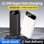 Batería externa | Batería portátil de gran capacidad 50000mAh con carga rápida PD22.5W, doble puerto USB de salida/pantalla LED de energía