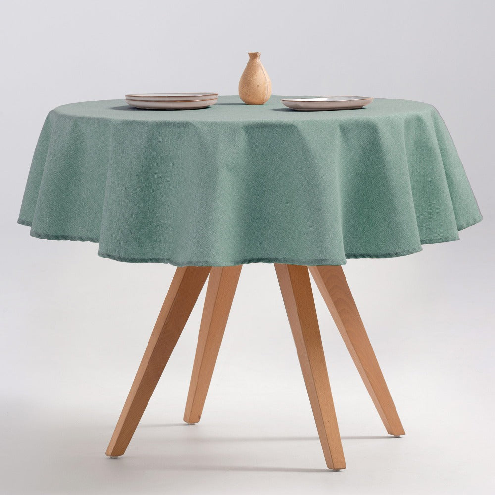 Mantel liso antimanchas impermeable suave y resistente, uso diario mesa salón o exterior cuadrada, rectangular, redonda, estilo mediterráneo para el hogar y exterior