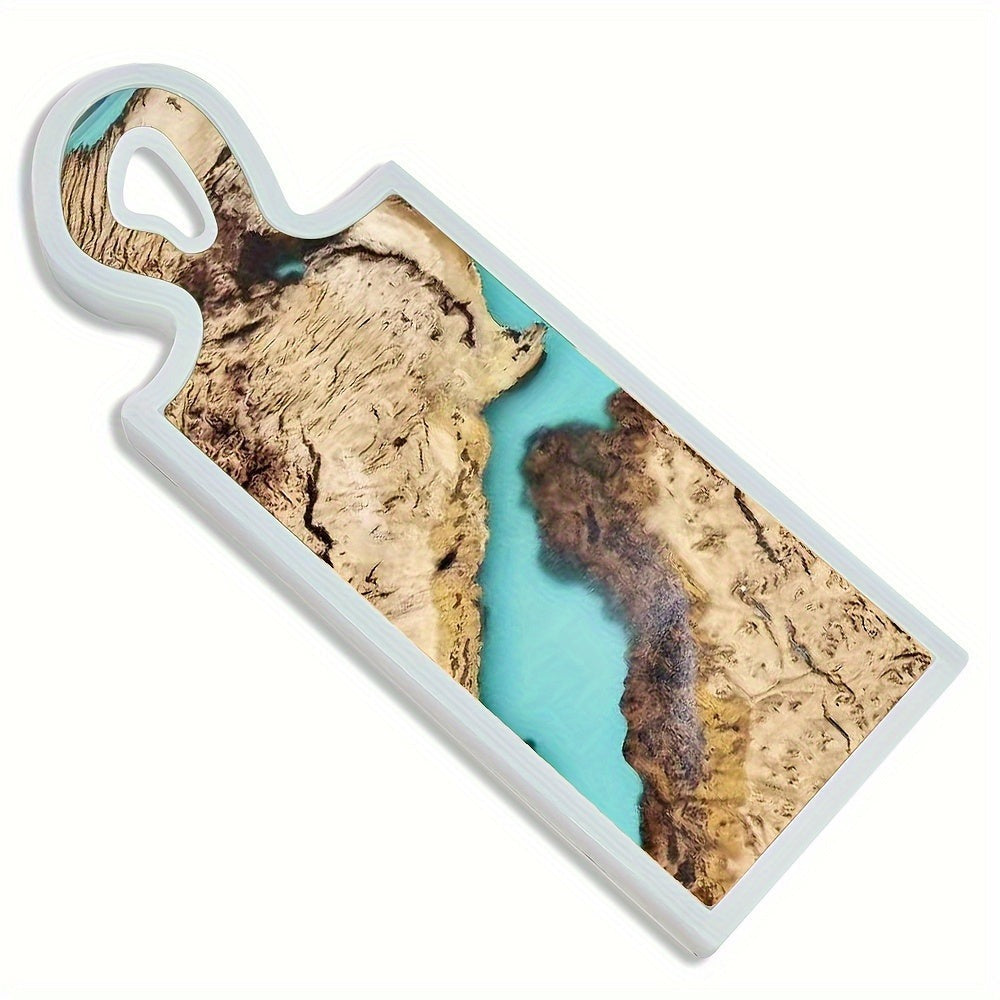 Molde de silicona con asa grande para hacer tablas de charcutería de resina DIY, bandeja de comida, manualidades DIY, tabla de cortar, decoración de mesa, molde de silicona grande y grueso