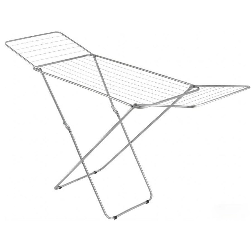 tendedero Plegable metálico, 20 Metros Espacio de tendido, Soporte para Tender Ropa, Patas Antideslizantes (Plateado, 52 x 102cm)