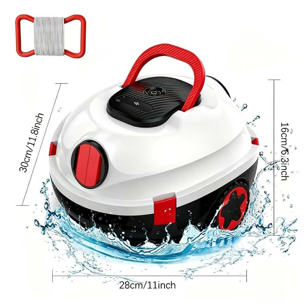 INSE Y10 Limpiador de Piscina Automático Inalámbrico - Seguro para Natación Familiar (Niños y Adultos), Cesta de Filtro de Gran Capacidad de 4.2L, IPX8, Succión de 21Kpa, Apto para Piscinas de 2.5M o Más Profundas, Autoparking, Imprescindible para la Limp