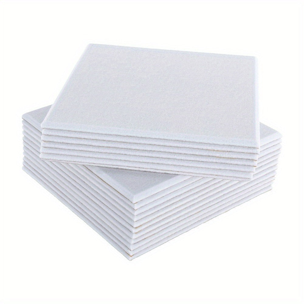 Paquete de 18 paneles acústicos de sonido a prueba de ruido GDRASUYA10 - 9mm de grosor, paneles de pared de fibra de poliéster de alta densidad, 18x18 pulgadas, paneles blancos para reducir el ruido en el hogar, estudio y producción musical (mejora del ai