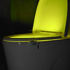 Juego de 2 luces modernas para inodoro con sensor infrarrojo, detección de movimiento y luz nocturna, aptas para baño, de pared/apagado, 16 opciones de color, funcionamiento sin enchufe para taza de inodoro, de plástico